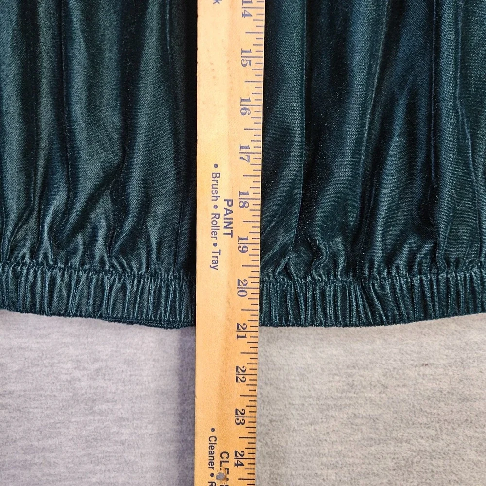 Bailey 44 Women Off Shoulder Blouse Size M Metallic Dark Green Velvet Top
